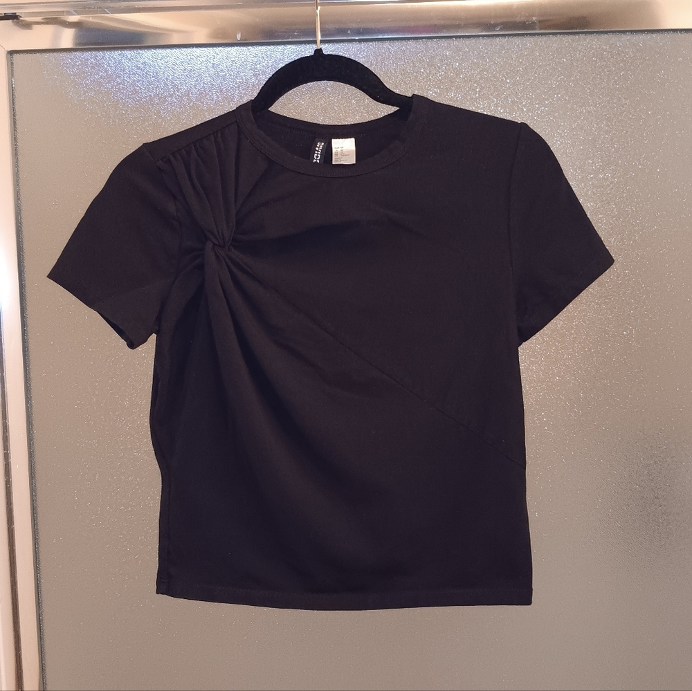 Black Ruched Women's Top